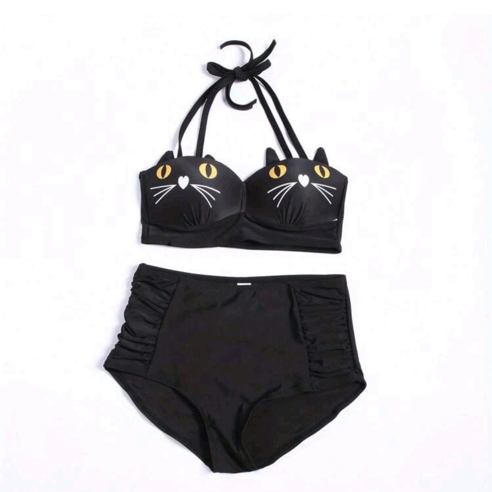 Black Cat Bikini Set